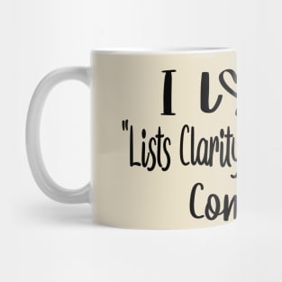 I Love Lists Clarity And The Oxford Comma Mug